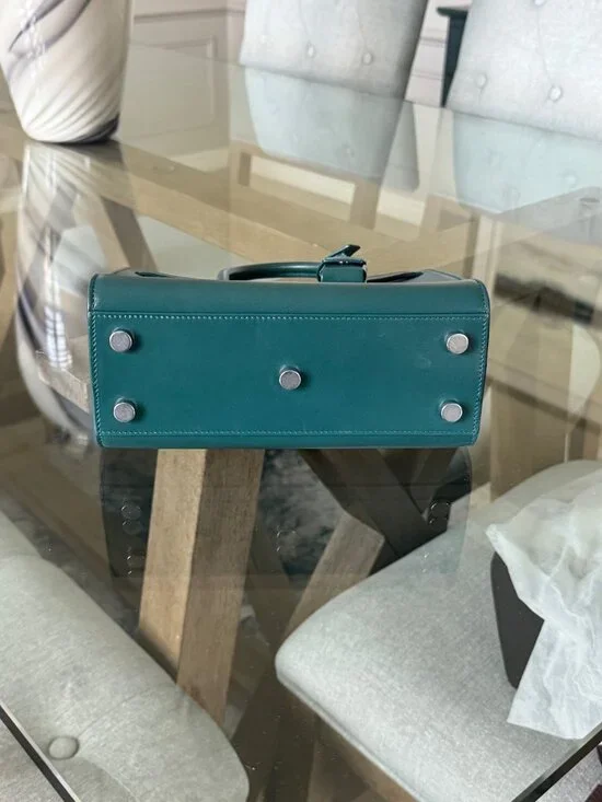 SAINT LAURENT LEATHER Sac du Jour Nano Blue W/Strap - Picture 3 of 9